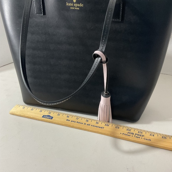 Kate Spade Large Black Tote with Light Pink Tassel - Picture 5 of 14